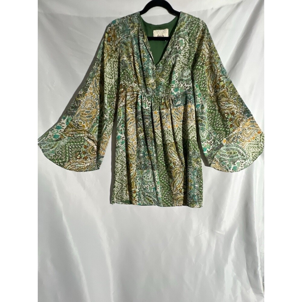 Floreat By Anthropologie Dress Woman 0 Silk Bohemian Paisley Amelie Dress Kimono